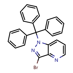 Chemical structure of 3-bromo-1-trityl-pyrazolo[4,3-b]pyridine , CAS 633328-34-4, AChemBlock X209129