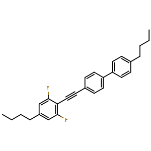 Chemical structure of 4-butyl-4'-((4-butyl-2,6-difluorophenyl)ethynyl)-1,1'-biphenyl , CAS 221526-80-3, AChemBlock X209162