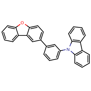 Chemical structure of 9-[3-(Dibenzofuran-2-yl)phenyl]-9H-carbazole , CAS 1338446-77-7, AChemBlock X209216