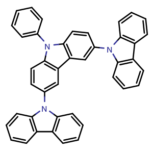 Chemical structure of 9'-Phenyl-9'H-9,3':6',9''-tercarbazole , CAS 211685-96-0, AChemBlock X209217