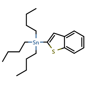 Chemical structure of benzo[b]thiophen-2-yltributylstannane , CAS 148961-88-0, AChemBlock X209223
