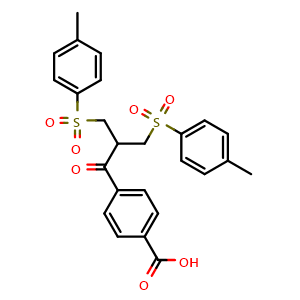 Chemical structure of 4-(3-tosyl-2-(tosylmethyl)propanoyl)benzoic acid , CAS 124243-00-1, AChemBlock X209224