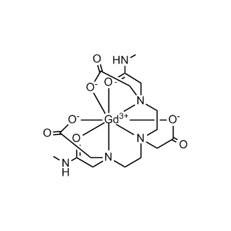 Chemical structure of gadolinium(III) 5,8-bis(carboxylatomethyl)-11-(2-(methylamino)-2-oxoethyl)-3-oxo-2,5,8,11-tetraazatridecan-13-oate , CAS 131410-48-5, AChemBlock X209265