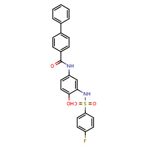 Chemical structure of N-(3-((4-fluorophenyl)sulfonamido)-4-hydroxyphenyl)-[1,1'-biphenyl]-4-carboxamide , CAS 2249435-90-1, AChemBlock X209291