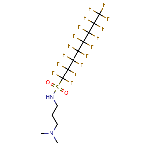 Chemical structure of N-[3-(Dimethylamino)propyl]-1,1,2,2,3,3,4,4,5,5,6,6,7,7,8,8,8-heptadecafluoro-1-octanesulfonamide , CAS 13417-01-1, AChemBlock X209321