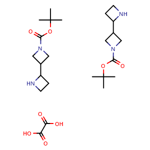 Chemical structure of tert-butyl [2,3'-biazetidine]-1'-carboxylate hemioxalate , CAS 2940952-80-5, AChemBlock X209379