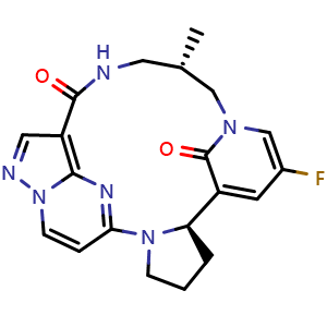 (13E,14E,22R,31S,5S)-35-fluoro-5-methyl-31,32-dihydro-7-aza-1(5,3)-pyrazolo[1,5-a]pyrimidina-3(3,1)-pyridina-2(1,2)-pyrrolidinacyclooctaphane-32,8-dione