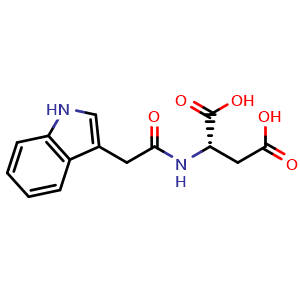 Chemical structure of (2-(1H-indol-3-yl)acetyl)-L-aspartic acid , CAS 2456-73-7, AChemBlock X209433
