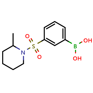 Chemical structure of (3-((2-methylpiperidin-1-yl)sulfonyl)phenyl)boronic acid , CAS 1449145-16-7, AChemBlock X209462