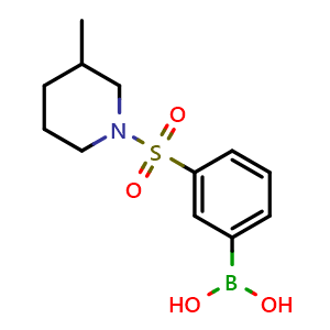 Chemical structure of (3-((3-methylpiperidin-1-yl)sulfonyl)phenyl)boronic acid , CAS 1449132-58-4, AChemBlock X209465