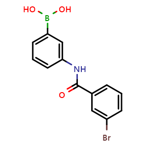 Chemical structure of (3-(3-Bromobenzamido)phenyl)boronic acid , CAS 2246865-32-5, AChemBlock X209472