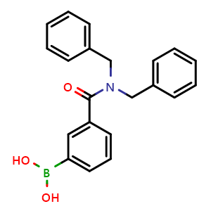 Chemical structure of (3-(dibenzylcarbamoyl)phenyl)boronic acid , CAS 397843-73-1, AChemBlock X209475