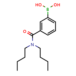 Chemical structure of (3-(dibutylcarbamoyl)phenyl)boronic acid , CAS 397843-72-0, AChemBlock X209476