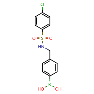 Chemical structure of (4-(((4-chlorophenyl)sulfonamido)methyl)phenyl)boronic acid , CAS 1809866-76-9, AChemBlock X209490