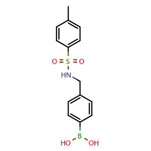 Chemical structure of (4-(((4-methylphenyl)sulfonamido)methyl)phenyl)boronic acid , CAS 1809866-68-9, AChemBlock X209491