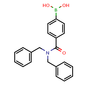 Chemical structure of (4-(dibenzylcarbamoyl)phenyl)boronic acid , CAS 212554-91-1, AChemBlock X209502