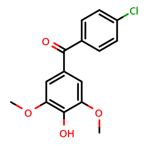 Chemical structure of (4-Chlorophenyl) (4-Hydroxy-3,5-Dimethoxyphenyl) Ketone , CAS 54094-08-5, AChemBlock X209516
