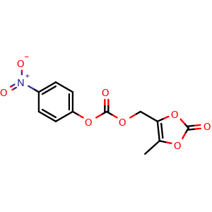 Chemical structure of (5-methyl-2-oxo-1,3-dioxol-4-yl)methyl (4-Nitrophenyl) Carbonate , CAS 173604-87-0, AChemBlock X209523