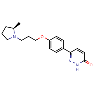 Chemical structure of (R)-6-[4-[3-(2-methyl-1-pyrrolidinyl)propoxy]phenyl]pyridazin-3(2H)-one , CAS 1005402-19-6, AChemBlock X209573