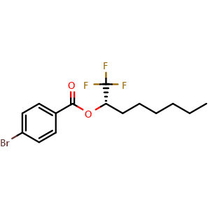 Chemical structure of (S)-1,1,1-trifluorooctan-2-yl 4-bromobenzoate , CAS 210778-98-6, AChemBlock X209584