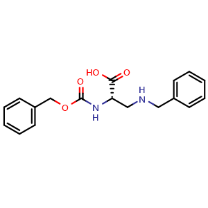 Chemical structure of (S)-3-(Benzylamino)-2-(Cbz-amino)propanoic acid , CAS 160885-24-5, AChemBlock X209592