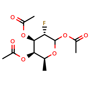Chemical structure of [(2S,3R,4R,5S)-4,6-diacetoxy-5-fluoro-2-methyl-tetrahydropyran-3-yl] acetate , CAS 188783-78-0, AChemBlock X209618