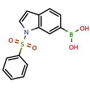 Chemical structure of [1-(benzenesulfonyl)indol-6-yl]boronic acid , CAS 480438-52-6, AChemBlock X209623