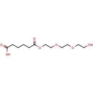 Chemical structure of [2-[2-(2-hydroxyethoxy)ethoxy]ethyl] hydrogen adipate , CAS 64114-59-6, AChemBlock X209626