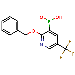 Chemical structure of [2-benzyloxy-5-(trifluoromethyl)-3-pyridyl]boronic acid , CAS 850864-60-7, AChemBlock X209627
