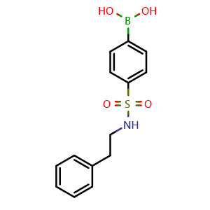 Chemical structure of [4-[[(2-phenylethyl)amino]sulfonyl]phenyl]Boronic acid , CAS 690662-88-5, AChemBlock X209632