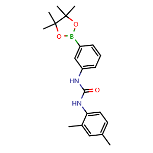Chemical structure of 1-(2,4-Dimethylphenyl)-3-[3-(tetramethyl-1,3,2-dioxaborolan-2-yl)phenyl]urea , CAS 2096994-84-0, AChemBlock X209644