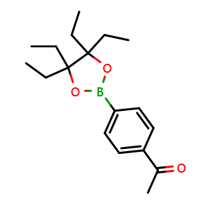 Chemical structure of 1-(4-(4,4,5,5-tetraethyl-1,3,2-dioxaborolan-2-yl)phenyl)ethan-1-one , CAS 2769970-57-0, AChemBlock X209677