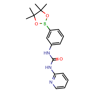 Chemical structure of 1-(pyridin-2-yl)-3-(3-(4,4,5,5-tetramethyl-1,3,2-dioxaborolan-2-yl)phenyl)urea , CAS 874301-59-4, AChemBlock X209711