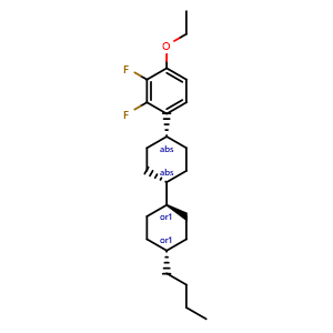 Chemical structure of 1-(trans-4'-Butyl[1,1'-bicyclohexyl]-4-yl)-4-ethoxy-2,3-difluorobenzene , CAS 473257-15-7, AChemBlock X209721
