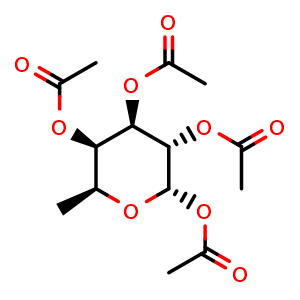 Chemical structure of 1,2,3,4-Tetra-O-acetyl-alpha-L-fucopyranose , CAS 64913-16-2, AChemBlock X209733