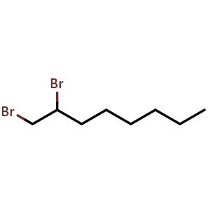 Chemical structure of 1,2-Dibromooctane , CAS 6269-92-7, AChemBlock X209741