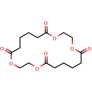Chemical structure of 1,4,11,14-Tetraoxacycloeicosane-5,10,15,20-tetrone , CAS 64066-17-7, AChemBlock X209755