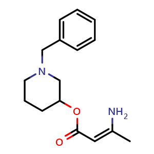Chemical structure of 1-benzylpiperidin-3-yl 3-aminobut-2-enoate , CAS 91599-78-9, AChemBlock X209816