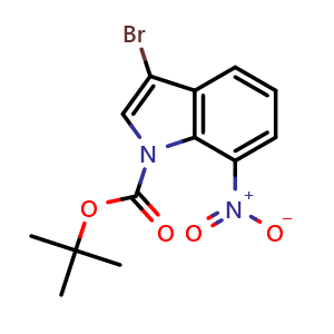 Chemical structure of 1-Boc-3-Bromo-7-nitroindole , CAS 914349-37-4, AChemBlock X209818