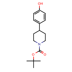 Chemical structure of 1-Boc-4-(4-hydroxyphenyl)piperidine , CAS 149377-19-5, AChemBlock X209819