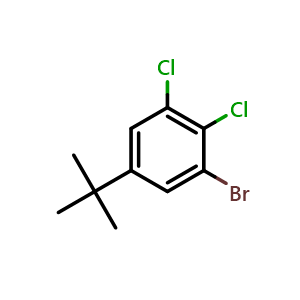 Chemical structure of 1-Bromo-2,3-dichloro-5-(1,1-dimethylethyl)benzene , CAS 2409562-95-2, AChemBlock X209825