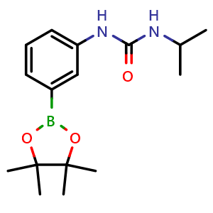 Chemical structure of 1-Isopropyl-3-(3-(4,4,5,5-tetramethyl-1,3,2-dioxaborolan-2-yl)phenyl)urea , CAS 874299-06-6, AChemBlock X209857