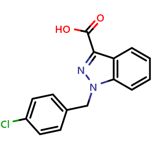 Chemical structure of 1-p-chlorobenzyl-1H-indazole-3-carboxylic acid , CAS 50264-86-3, AChemBlock X209870