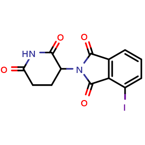 Chemical structure of 2-(2,6-Dioxopiperidin-3-yl)-4-iodoisoindoline-1,3-dione , CAS 959150-64-2, AChemBlock X209905