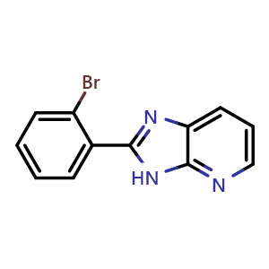 Chemical structure of 2-(2-Bromophenyl)-3H-imidazo[4,5-b]pyridine , CAS 1247211-53-5, AChemBlock X209908