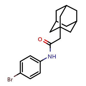 Chemical structure of 2-(adamantan-1-yl)-N-(4-bromophenyl)acetamide , CAS 708293-02-1, AChemBlock X209956
