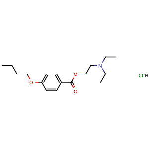 Chemical structure of 2-(diethylamino)ethyl 4-butoxybenzoate hydrochloride , CAS 2350-32-5, AChemBlock X209965