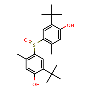 Chemical structure of 2,2'-Di-tert-butyl-5,5'-dimethyl-4,4'-sulfinyl-di-phenol , CAS 31710-39-1, AChemBlock X209993