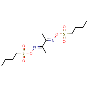 Chemical structure of 2,3-Butanedione bis[O-(butylsulfonyl)oxime] , CAS 357164-86-4, AChemBlock X209996