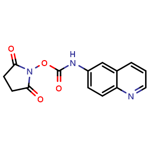 Chemical structure of 2,5-dioxopyrrolidin-1-yl quinolin-6-ylcarbamate , CAS 148757-94-2, AChemBlock X210035